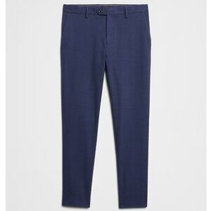 Banana Republic Factory Grayson Slim Tapered Pant, Blue Gingham, 33x30, EUC